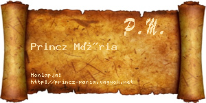 Princz Mária névjegykártya