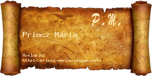 Princz Mária névjegykártya